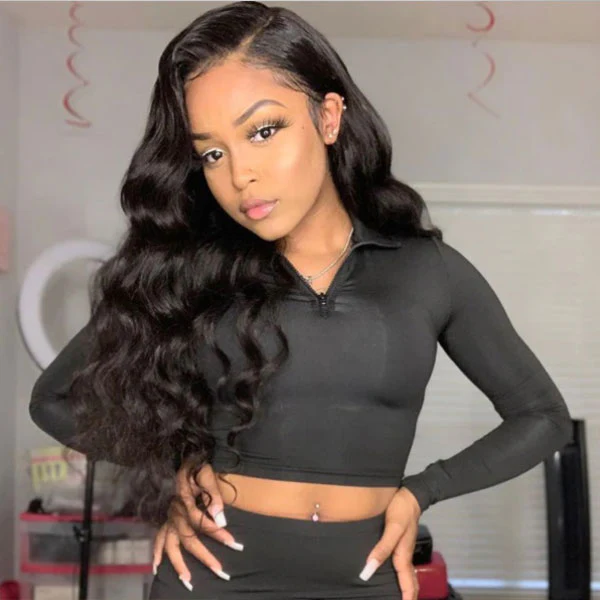 VSHOW Bleached Knots Transparent Lace Front Wigs Body Wave Human Hair Pre Plucked Natural Hairline - Image 3