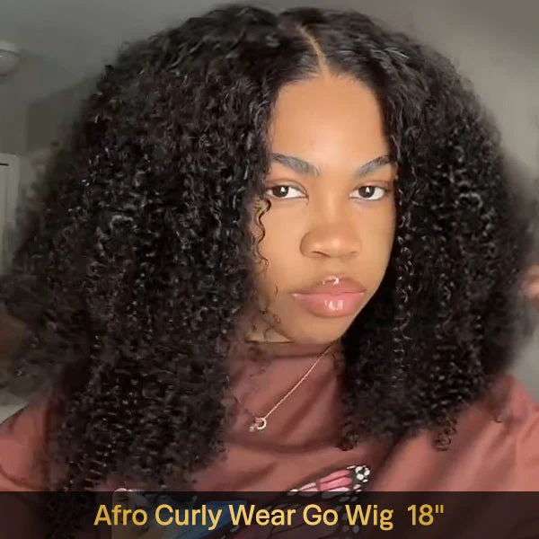 Vshow Bleached Knots Afro Curly Wear Go Wigs Glueless Human Hair Wigs 9x6  Pre-cut HD Lace Wigs - Image 3