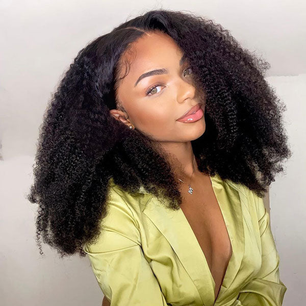 Vshow Bleached Knots Afro Curly Wear Go Wigs Glueless Human Hair Wigs 9x6  Pre-cut HD Lace Wigs - Image 4