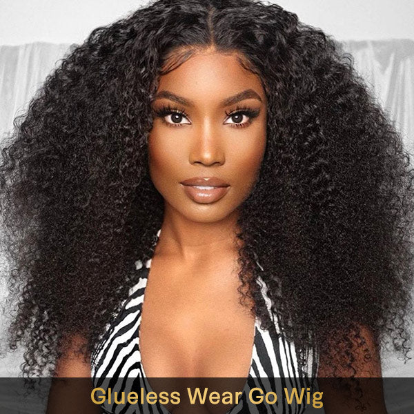 Vshow Bleached Knots Afro Curly Wear Go Wigs Glueless Human Hair Wigs 9x6  Pre-cut HD Lace Wigs - Image 7