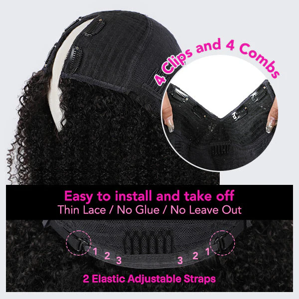 VSHOW No Leave Out Glueless Wigs V Part Wigs Straight Hair Wigs Ready To Go Human Hair Wigs - Image 4