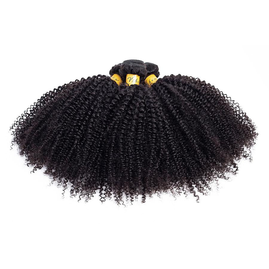 VSHOW HAIR Premium 9A Brazilian Human Virgin Hair Afro Curly Natural Black 4 Bundles Deal - Image 7