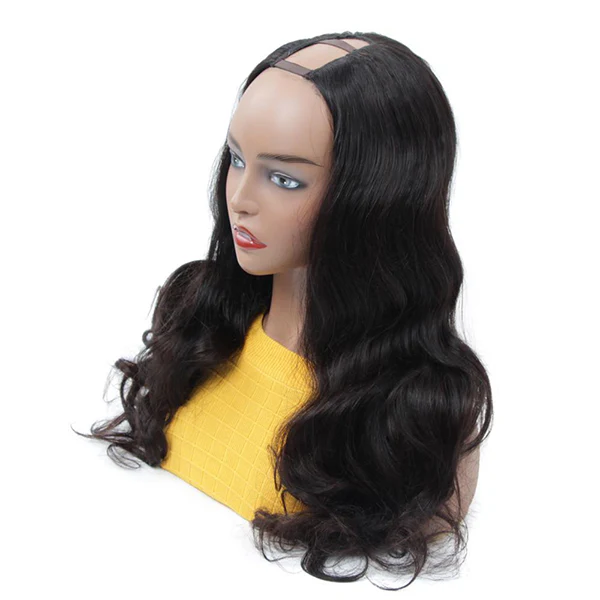 VSHOW Body Wave Human Hair U Part Wigs Natural Black - Image 3