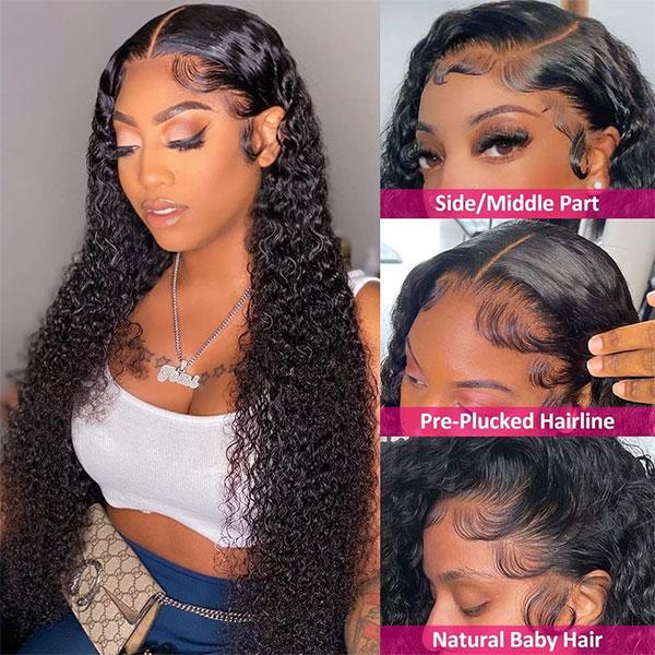 VSHOW Kinky Curly Wig Easy Natural Hair Styles 13x6 HD Lace Front Human Hair Wigs - Image 3