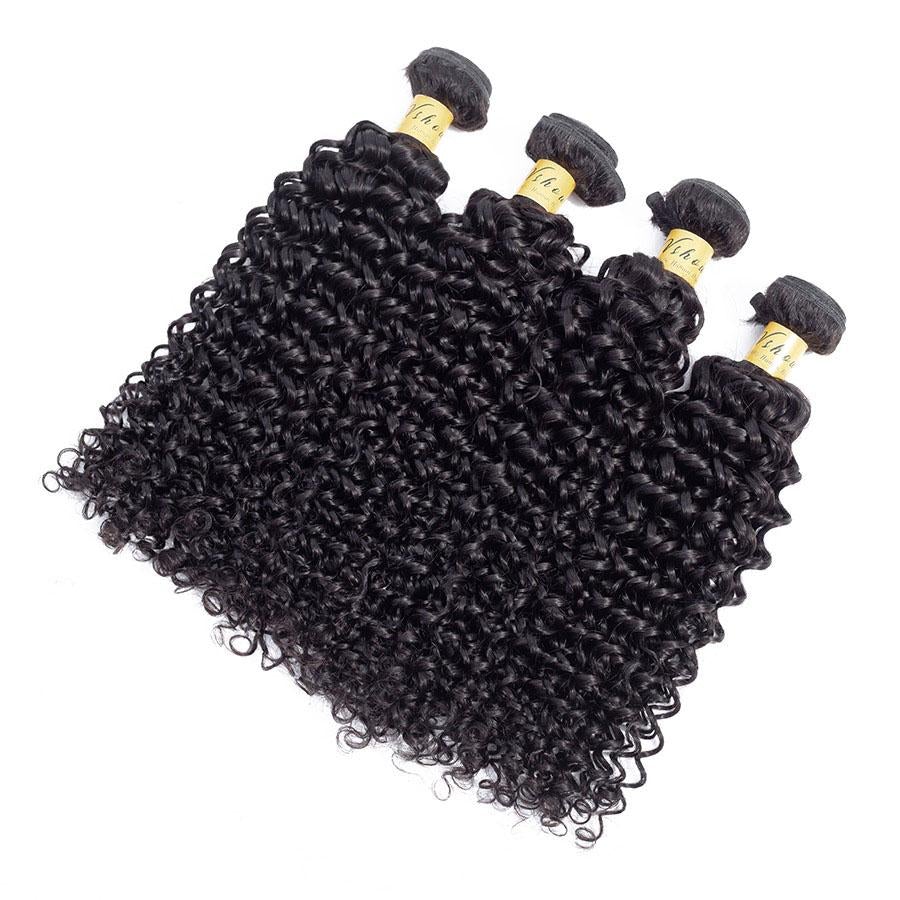 VSHOW HAIR Premium 9A Brazilian Human Virgin Hair Water Wave Natural Black 4 Bundles Deal - Image 3