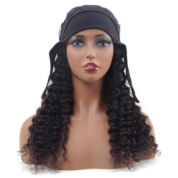 VSHOW Full Wigs Deep Wave Hair Headband Wigs 250% Density Glueless None Lace Wig - Image 6