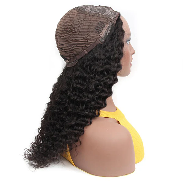 VSHOW HAIR None Lace Wigs Deep Wave Human Hair U Part Wigs Natural Color - Image 4