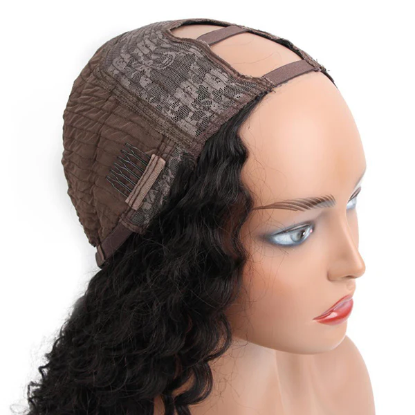VSHOW HAIR None Lace Wigs Deep Wave Human Hair U Part Wigs Natural Color - Image 5