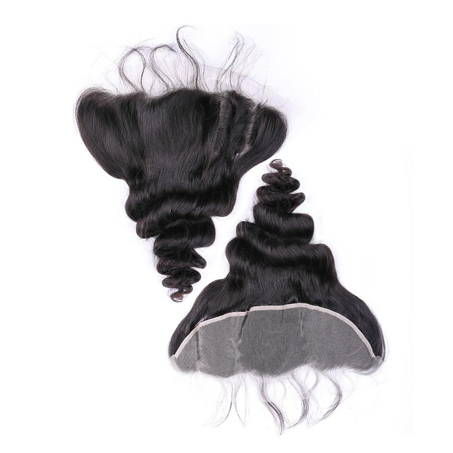 VSHOW HAIR Premium 9A Brazilian Human Virgin Hair Loose Wave 3 Bundles with Pre Plucked 13x4 Frontal Natural Black - Image 6