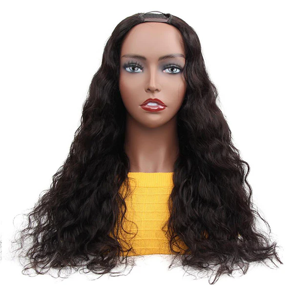 VSHOW HAIR Loose Deep Wave Human Hair U Part Wigs Natural Black - Image 3