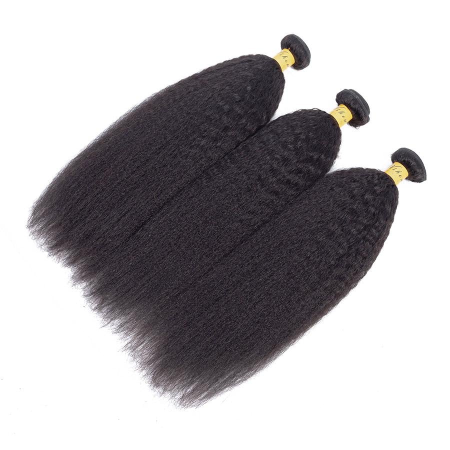 VSHOW HAIR Premium 9A Brazilian Human Virgin Hair YaKi Natural Black 3 Bundles Deal - Image 3