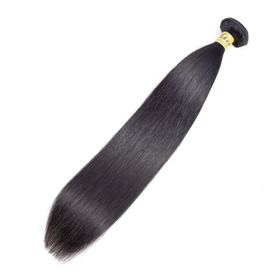 VSHOW HAIR Premium 9A Brazilian Human Virgin Hair Straight Natural Black 4 Bundles Deal - Image 5