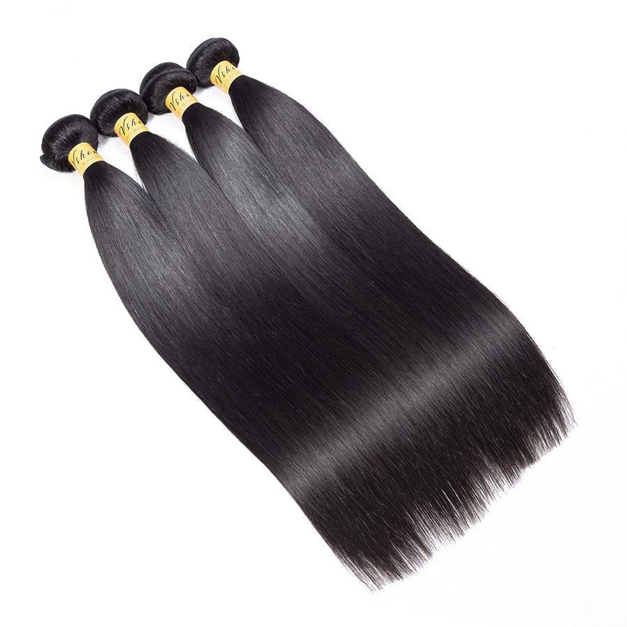 VSHOW HAIR Premium 9A Brazilian Virgin Human Hair Straight 3 or 4 Bundles with Closure Popular Sizes - Image 6