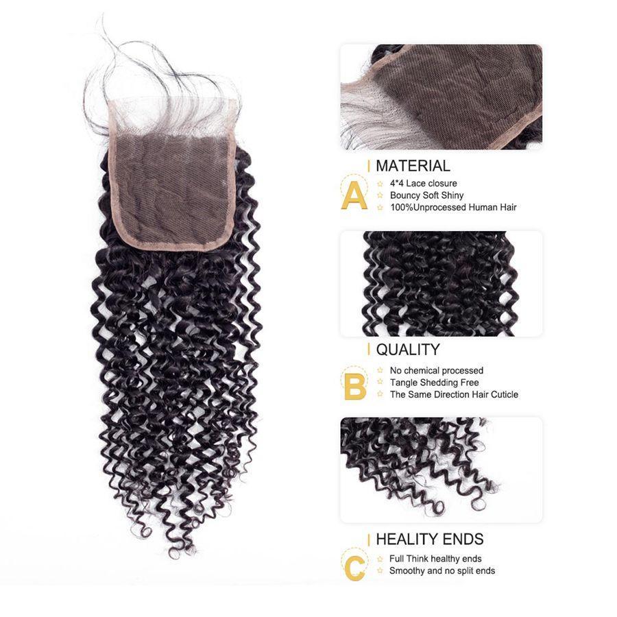 VSHOW HAIR Premium 9A Brazilian Virgin Human Hair Kinky Curly 3 or 4 Bundles with Closure Popular Sizes - Image 8