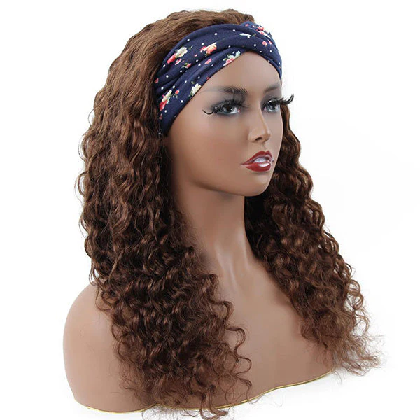 VSHOW HAIR Premium #4 Light Brown Loose Deep Wave Hair Headband Wigs 180% Density Glueless None Lace Wig - Image 7