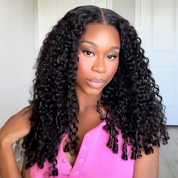 Vshow 360 Invisi Lace Wigs Burmese Curly Hair Wear Go Glueless Human Hair Wigs With Adjustable Strips - Image 3