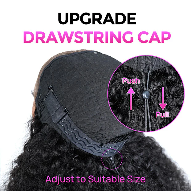 Vshow Yaki Wand Curly Wig Human Hair  Wear Go Glueless Fluffy Wig 7x5 Pre-Cut Lace With Drawstring - Image 8