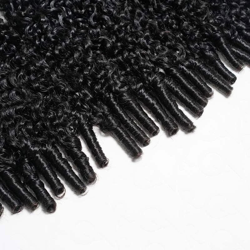 Vshow Burmese Curly Crochet Hair Natural Black Machine Made Feather Soft Curly Hair Bundles - Image 4