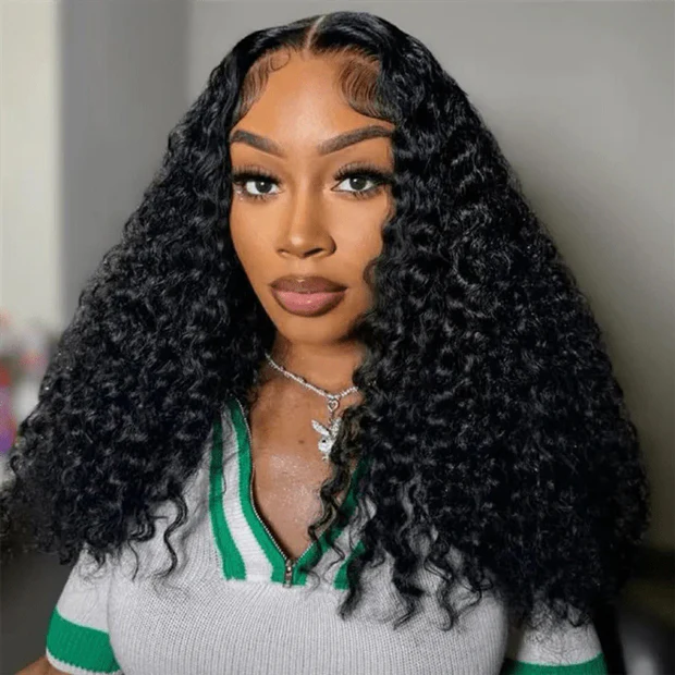 VSHOW Burmese Curly V Part Human Hair Wigs For Women 250% Density Glueless Human Hair Wigs With Drawstring - Image 3