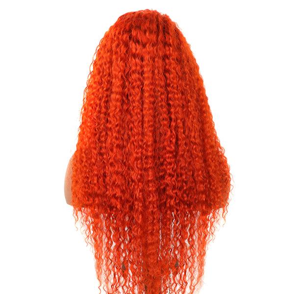 VSHOW Lace Front Human hair Wig Colored Hair Wigs Orange Hair Kinky Curly Hair - Image 5