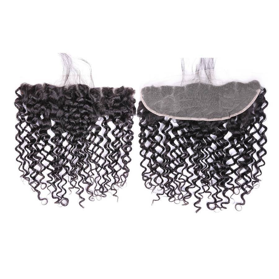 VSHOW HAIR Premium 9A Peruvian Human Virgin Hair Water Wave 3 Bundles with Pre Plucked 13x4 Frontal Natural Black - Image 7