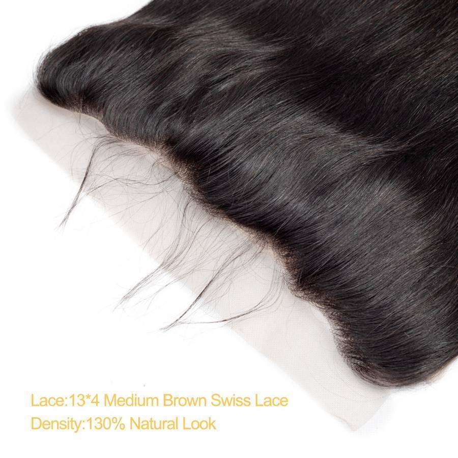 VSHOW HAIR Premium 9A Mongolian Human Virgin Hair Straight 3 Bundles with Pre Plucked 13x4 Frontal Natural Black - Image 10