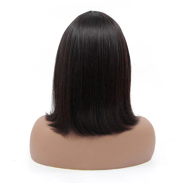 VSHOW HAIR Bob Straight Human Hair Wigs with Bangs Natural Black - Image 6