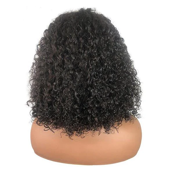 Clearance Sale Short Bob Kinky Curly 13x4 Lace Front Wigs Transparent Lace Human Hair Wigs Natural Hairline - Image 4