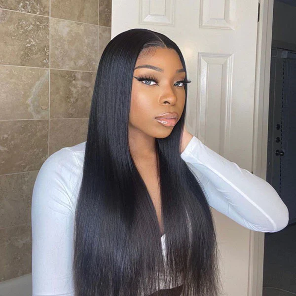 Clearance Sale Straight Hair 10x6 Pre Cut Lace Wear Go Glueless Wigs 180% Density Bleached Knots Wigs For Women - Image 3