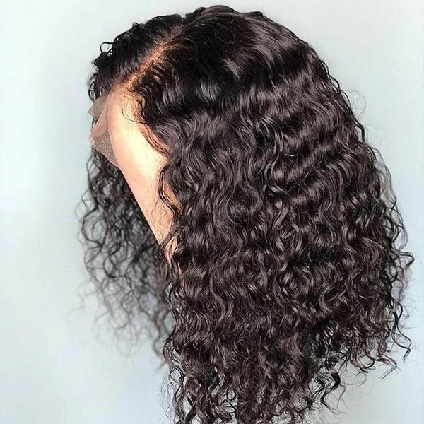 Clearance Sale Short Bob Water Wave Lace Closure Wigs 12 inches Curly Hair Wigs For Women 100% Human Hair Wigs - Image 4