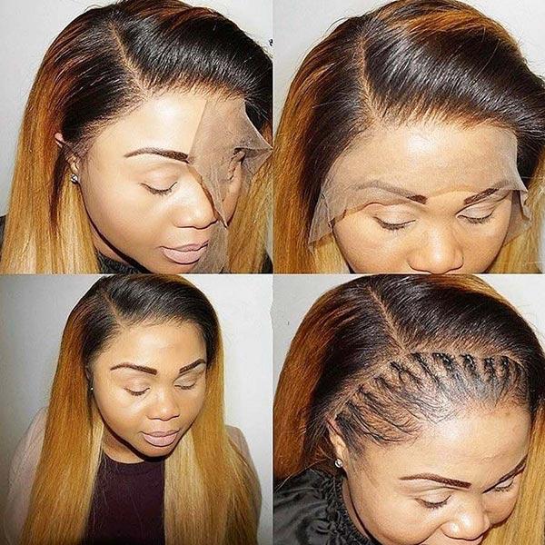 VSHOW HAIR Blonde 1b 27 Virgin Straight Human Hair Lace Front Wigs - Image 4
