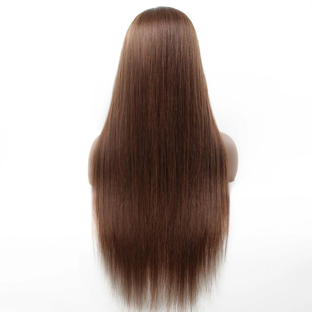 VSHOW HAIR Premium #4 Brown Straight Hair Headband Wigs 180% Density Glueless None Lace Wig - Image 4