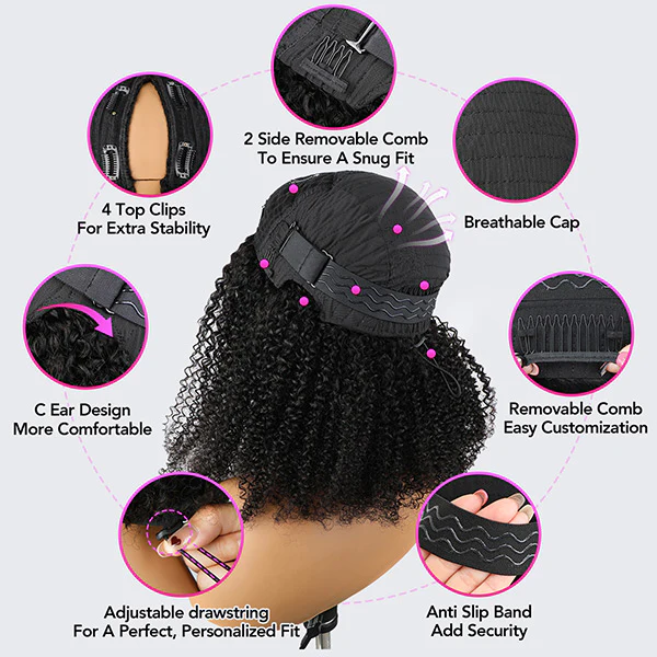 VSHOW Glueless Wigs V Part Wigs 250% Density Body Wave Wigs Thin Part Human Hair Wig - Image 6