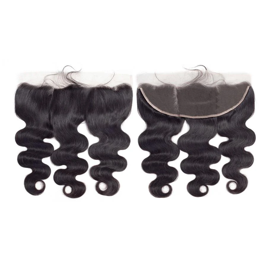 VSHOW HAIR Premium 9A Mongolian Human Virgin Hair Body Wave 3 Bundles with Pre Plucked 13x4 Frontal Natural Black - Image 7