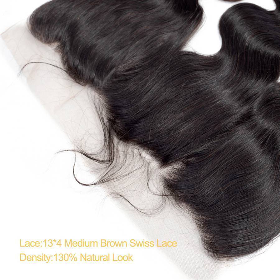 VSHOW HAIR Premium 9A Mongolian Human Virgin Hair Body Wave 3 Bundles with Pre Plucked 13x4 Frontal Natural Black - Image 9