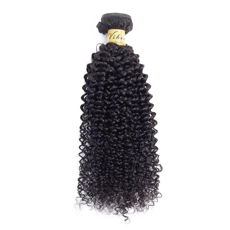 VSHOW HAIR Premium 9A Indian Human Virgin Hair Kinky Curly 4 Bundles with Pre Plucked Closure Deal Natural Black - Image 7