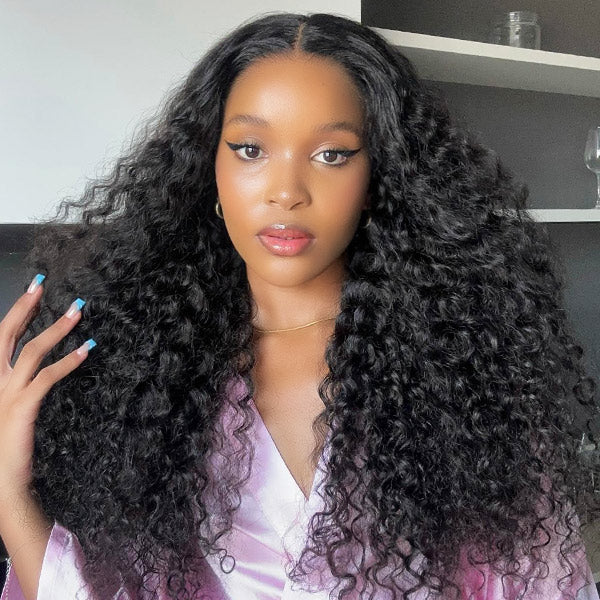 VSHOW Deep Wave Curly Hair Wigs 360 Lace Wigs With Pre Cut Edge And Bleached Knots - Image 3
