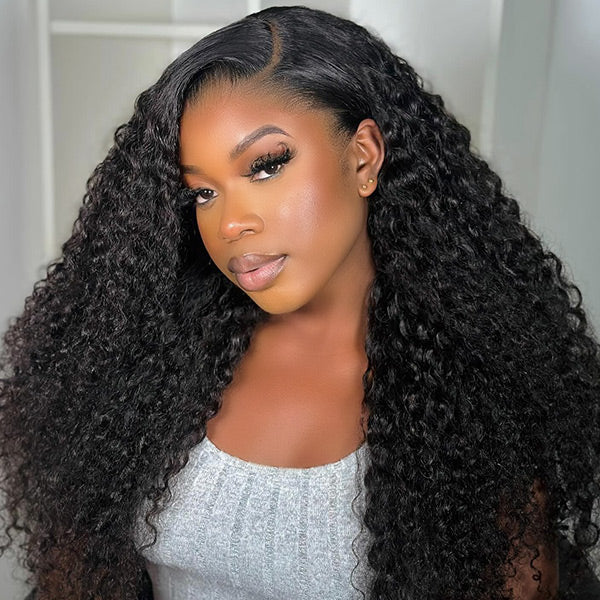 VSHOW Deep Wave Curly Hair Wigs 360 Lace Wigs With Pre Cut Edge And Bleached Knots - Image 4