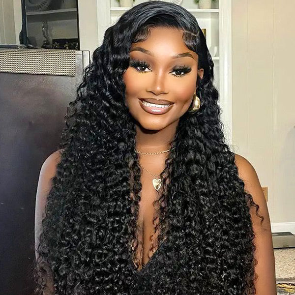 VSHOW Deep Wave Curly Hair Wigs 360 Lace Wigs With Pre Cut Edge And Bleached Knots - Image 5