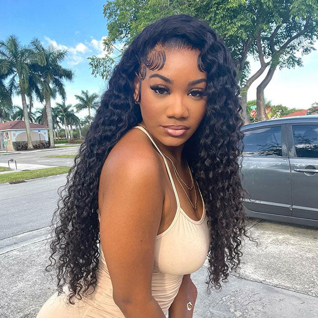 Bleached Knots Deep Wave 9x6 T Part Human Hair Glueless Wigs With Adjustable Drawstring - Image 3