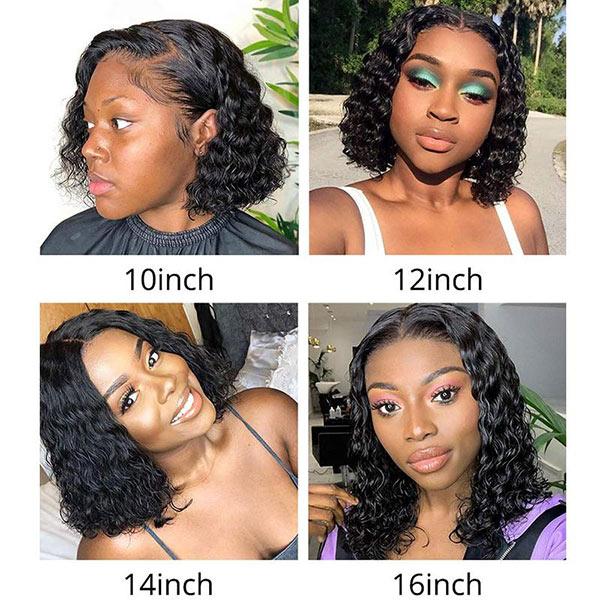 VSHOW Fine Hair Short Bob Haircuts Deep Wave Hair 13x4 And 4x4 Lace Front Wigs Human Hair - Image 4