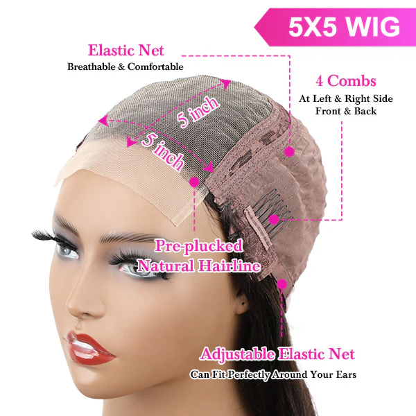 VSHOW 4x4/5x5 HD Lace Wig Bleached Hair Knots Deep Wave Human Hair Wigs 150% Density - Image 4