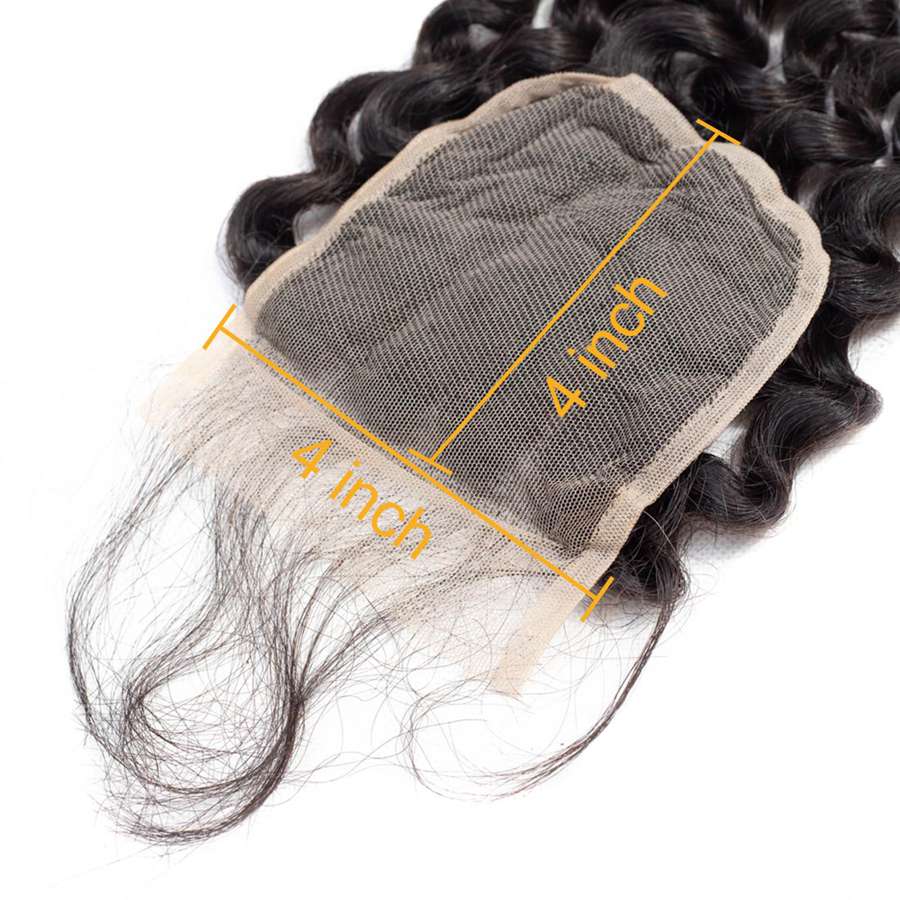 VSHOW HAIR Premium 9A Peruvian Human Virgin Hair Deep Wave 4 Bundles with Pre Plucked Closure Deal Natural Black - Image 10