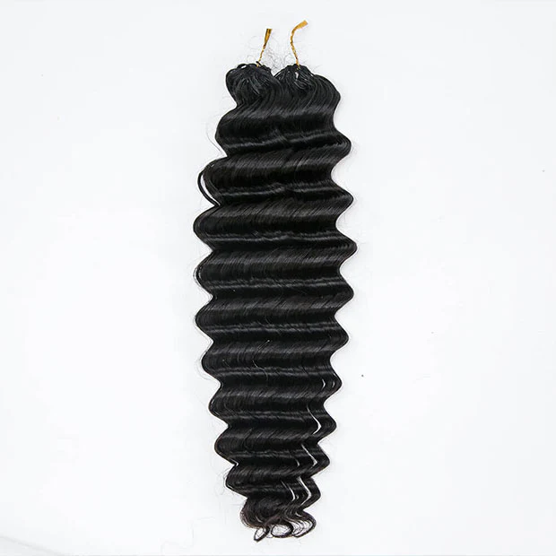 Knotless Crochet Human Hair Deep Wave Pre Separated Crochet Hair Extensions Curly Human Hair Weaving - Image 4
