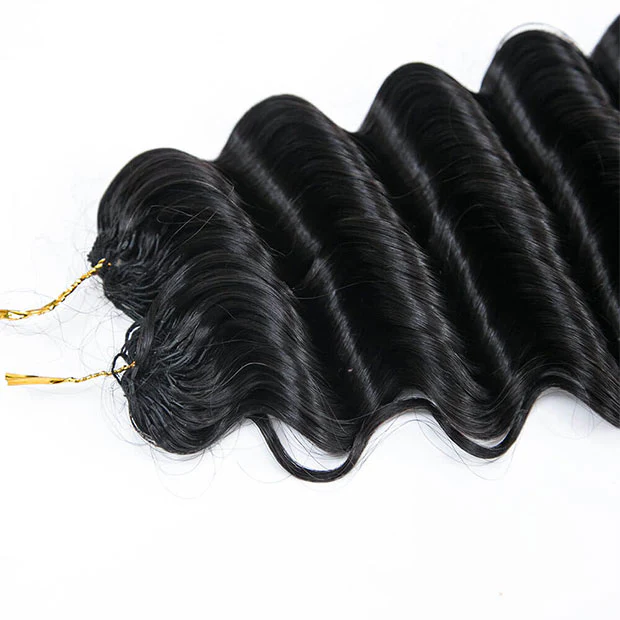 Knotless Crochet Human Hair Deep Wave Pre Separated Crochet Hair Extensions Curly Human Hair Weaving - Image 6