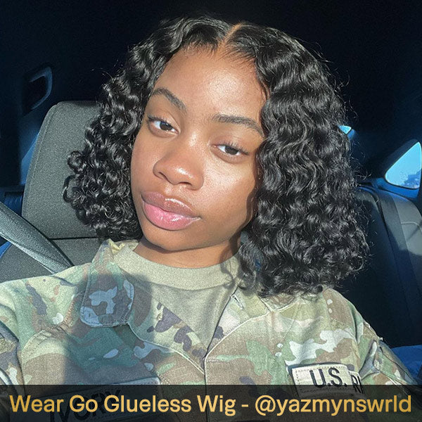 Deep Wave Short Bob Hair Pre-cut HD Lace Wear Go Glueless Wigs - Image 3