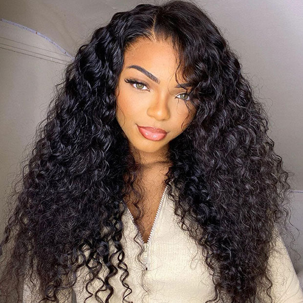250% Density Deep Curly V Part Wigs With Drawstring No Leave Out Side Part Available Deep Wave Glueless Human Hair Wigs - Image 6