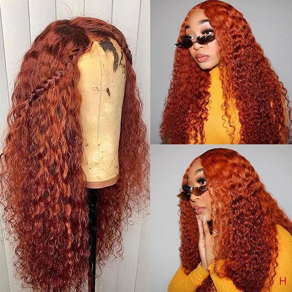 VSHOW Ginger Lace Front Human hair Wig Colored Kinky Curly Hair Wigs Hot on Tiktok - Image 3
