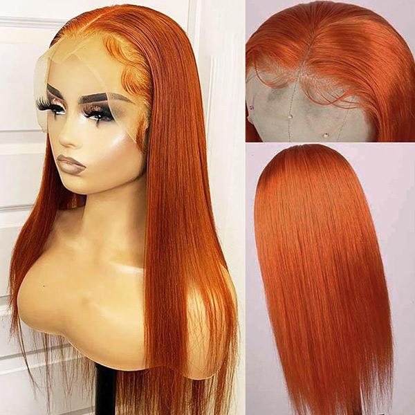 VSHOW Ginger Color Lace Front Wigs Straight Human Hair Wigs For Sale - Image 3