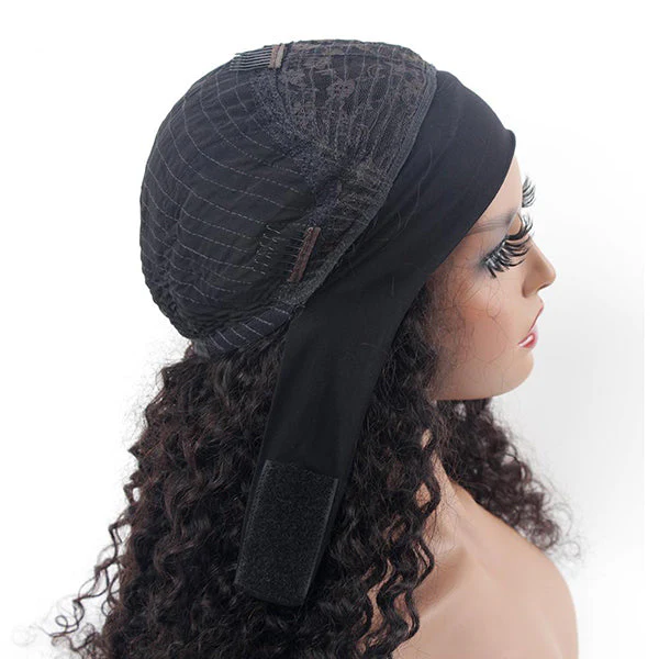 VSHOW 250% Density Glueless Kinky Curly Headband Wig Thick Throw & Go Human Hair Wigs - Image 4